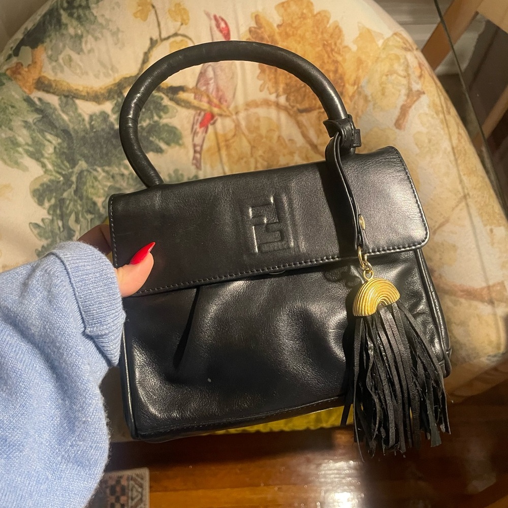Perfect Vintage Fendi Black Mini Bag with Tassel